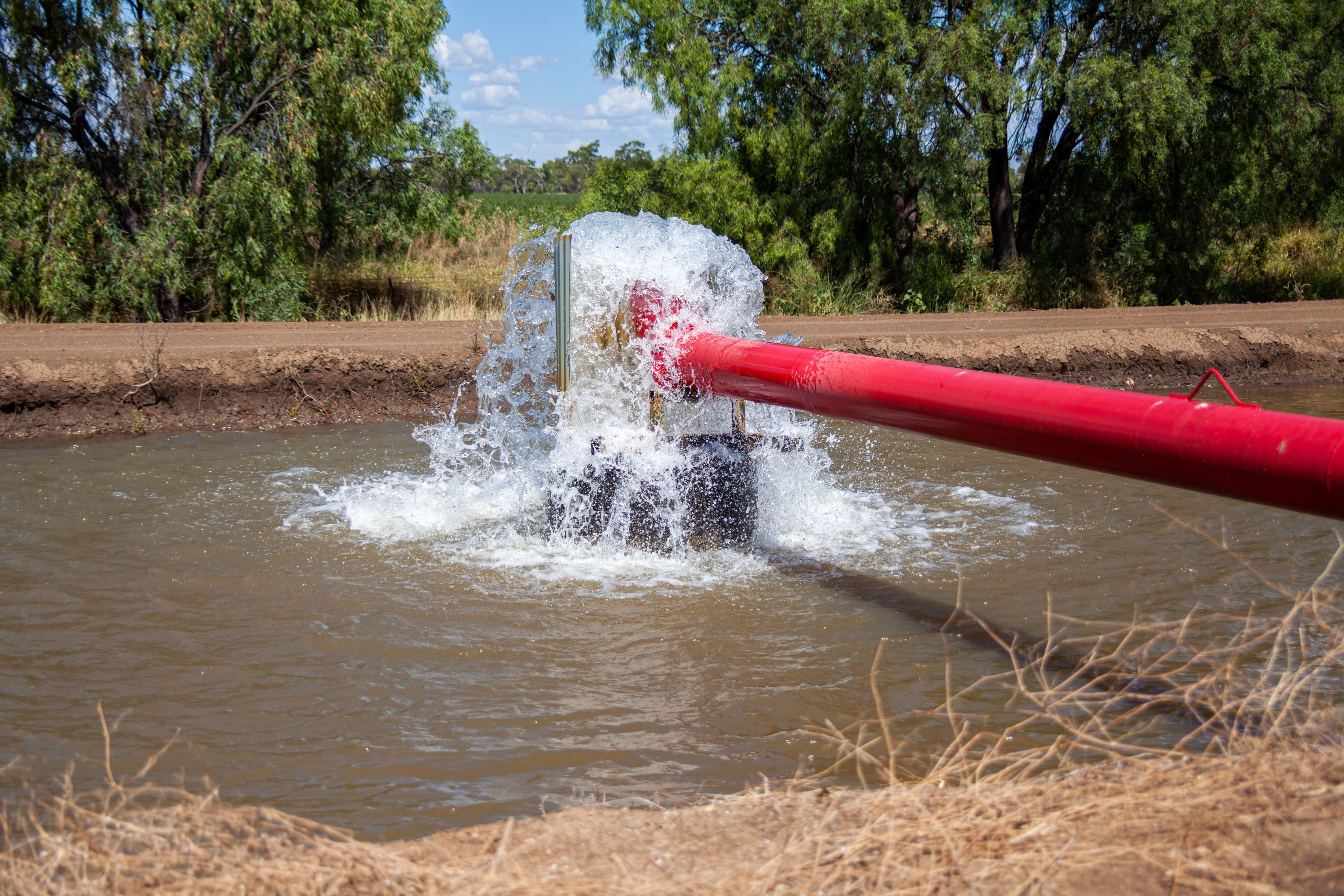 Bore filling an irrigation channel